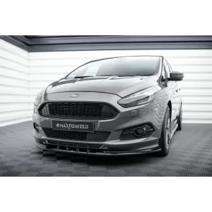 Maxton Design spoiler set suitable for side skirts, front, rear bumper and trunk of Ford S-Max ST-Line 2014-2019, Gloss Black