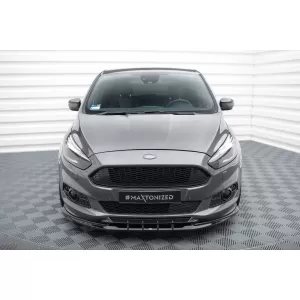 Maxton Design spoiler set suitable for side skirts, front, rear bumper and trunk of Ford S-Max ST-Line 2014-2019, Gloss Black