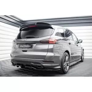 Maxton Design spoiler set suitable for side skirts, front, rear bumper and trunk of Ford S-Max ST-Line 2014-2019, Gloss Black