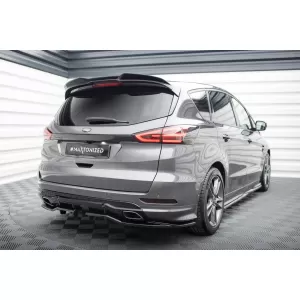 Maxton Design spoiler set suitable for side skirts, front, rear bumper and trunk of Ford S-Max ST-Line 2014-2019, Gloss Black