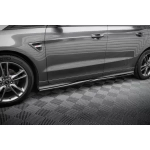 Maxton Design spoiler set suitable for side skirts, front, rear bumper and trunk of Ford S-Max ST-Line 2014-2019, Gloss Black