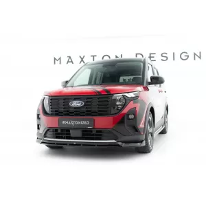 Maxton Design spoiler set suitable for side skirts, front, rear bumper and roof of Ford Tourneo Courier after 2023, Gloss Black