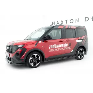 Maxton Design spoiler set suitable for side skirts, front, rear bumper and roof of Ford Tourneo Courier after 2023, Gloss Black