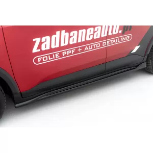 Maxton Design spoiler set suitable for side skirts, front, rear bumper and roof of Ford Tourneo Courier after 2023, Gloss Black