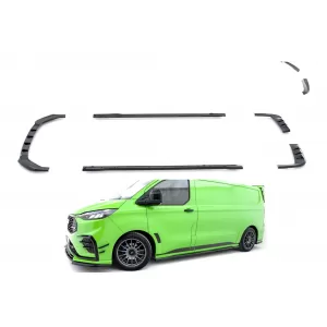 image-46-Maxton Design spoiler set suitable for side skirts, front, rear bumper and trunk of Ford Transit Custom after 2023, Gloss Black