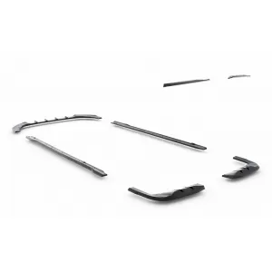 Maxton Design spoiler set suitable for side skirts, front, rear bumper and trunk of Ford Transit Custom after 2023, Gloss Black