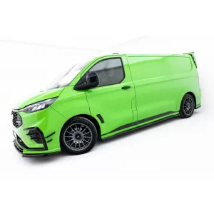 Maxton Design spoiler set suitable for side skirts, front, rear bumper and trunk of Ford Transit Custom after 2023, Gloss Black