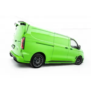Maxton Design spoiler set suitable for side skirts, front, rear bumper and trunk of Ford Transit Custom after 2023, Gloss Black