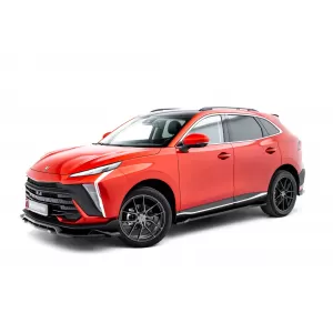 Maxton Design spoiler set suitable for side skirts, front, rear bumper and trunk of Forthing T-Five after 2023, Gloss Black