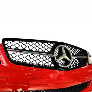 Front Grille suitable for Mercedes-Benz C-Class W204 07-14 A Design C63 Look With Single Fence Black/Chrome 1 Pc