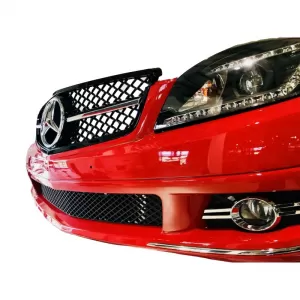 Front Grille suitable for Mercedes-Benz C-Class W204 07-14 A Design C63 Look With Single Fence Black/Chrome 1 Pc