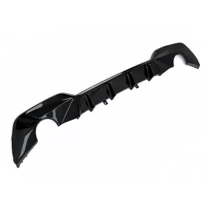 Rear Bumper Diffuser Double Outlet for Single Exhaust suitable for BMW 3 Series G20 G28 Sedan G21 Touring (2018-2022) Shiny Black