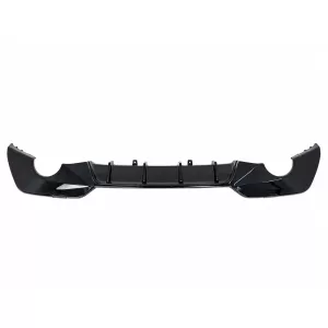 Rear Bumper Diffuser Double Outlet for Single Exhaust suitable for BMW 3 Series G20 G28 Sedan G21 Touring (2018-2022) Shiny Black