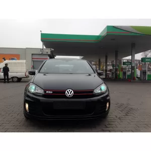 Pare-chocs pour VW Golf VI 6 2008-2013 GTI Look Honey Comb bas de caisse-image-6351170