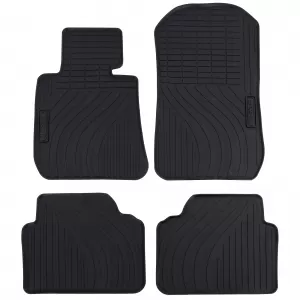Car Rubber Floor Mats Black Premium Set for BMW E90 E91 Sedan Touring-image-6351607