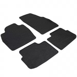 Car Rubber Floor Mats Black Premium Set for VW Polo 6 Type AW 17-21-image-6351618