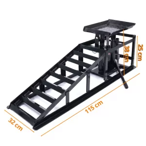 Drive-on ramp set with lift platform up to 3000kg black for tire widths up to 240-image-6351699