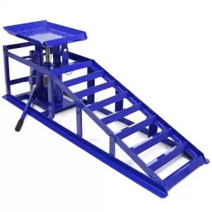 Set of drive-on ramps with lift platform up to 3000kg Blue for tires up to 240mm width-image-6351707
