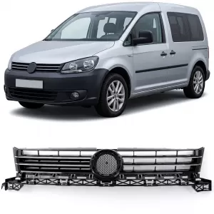 Radiator Grille Front Grille Gloss Black for VW Caddy III + Touran 2010-2015-image-6351760