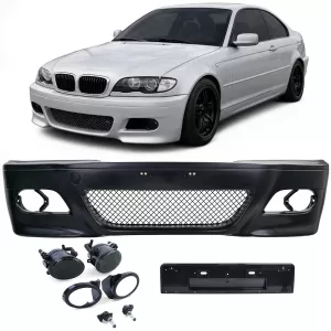 # Front bumper sport + ABE + fog lights smoke for BMW E46 coupe convertible-image-6351822