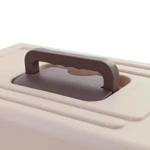 Animal travel car transport box with door for dog, cat, etc. Beige brown 30x48x31cm-image-6351843