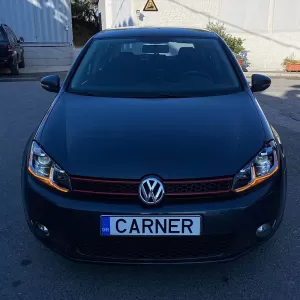 Headlights Set suitable for VW Golf VI (6) 08-12 DRL & LED Signal Dynamic Look Golf 7.5 Black/Silver Line Full LED With Motor Carrier-image-6352017