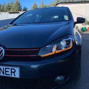 Headlights Set suitable for VW Golf VI (6) 08-12 DRL & LED Signal Dynamic Look Golf 7.5 Black/Silver Line Full LED With Motor Carrier-image-6352018