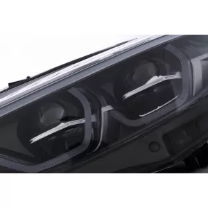 Headlights Set Suitable for BMW 4 F32 F33 F36 (2013-2019) Conversion from HID to LED Angel Eyes Black-image-6352023