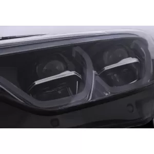 Headlights Set Suitable for BMW 4 F32 F33 F36 (2013-2019) Conversion from HID to LED Angel Eyes Black-image-6352027
