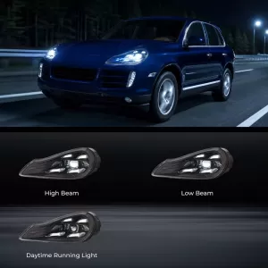 Headlights Set Suitable for Porsche Cayenne 957 07-10 Upgrade 2023 Matrix Style LED-image-6352108