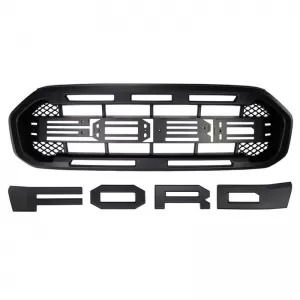 Front Grille suitable for Ford Ranger T8 2019-2023 Raptor Look Black Mat-image-6352128