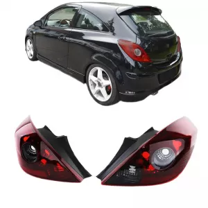 Tailights Set suitable for Opel Corsa D 3D 06-14 OPC Look Red/Smoke TYC-image-6352141