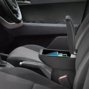 Car Armrest suitable for Drink Holder and Ashtray Universal Black with Chrome 14241-image-6352191