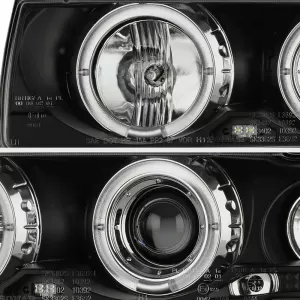 Headlights Set Suitable for BMW 3 E36 90-99 Coupe / Cabrio Angel Eyes & LED Black H1/H1 Sonar-image-6352214