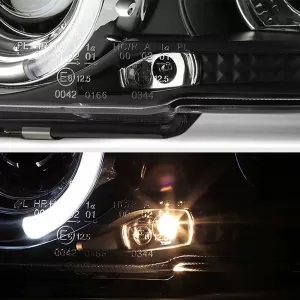 Headlights Set Suitable for BMW 3 E36 90-99 Coupe / Cabrio Angel Eyes & LED Black H1/H1 Sonar-image-6352215