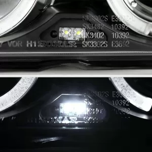 Headlights Set Suitable for BMW 3 E36 90-99 Coupe / Cabrio Angel Eyes & LED Black H1/H1 Sonar-image-6352216