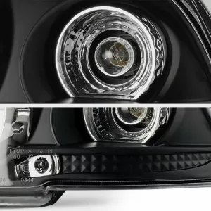 Headlights Set Suitable for BMW 3 E36 90-99 Coupe / Cabrio Angel Eyes & LED Black H1/H1 Sonar-image-6352217