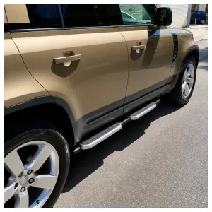 Side Steps with Brackets suitable for Land Rover Defender (L663) 2019+ 4 Doors Black / Silver 2 Pieces-image-6352251