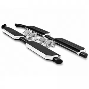 Side Steps with Brackets suitable for Land Rover Defender (L663) 2019+ 4 Doors Black / Silver 2 Pieces-image-6352253