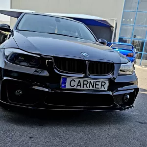 Front Grilles suitable for BMW 3 E90/E91 05-08 M4 Look with Double Grille Glossy Black 4 Pcs-image-6352304