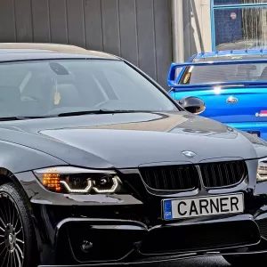 Front Grilles suitable for BMW 3 E90/E91 05-08 M4 Look with Double Grille Glossy Black 4 Pcs-image-6352305