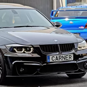 Front Grilles suitable for BMW 3 E90/E91 05-08 M4 Look with Double Grille Glossy Black 4 Pcs-image-6352306