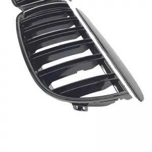 Front Grilles suitable for BMW 3 E90/E91 05-08 M4 Look with Double Grille Glossy Black 4 Pcs-image-6352308