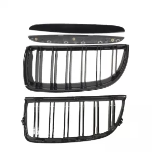 Front Grilles suitable for BMW 3 E90/E91 05-08 M4 Look with Double Grille Glossy Black 4 Pcs-image-6352309
