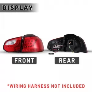 Tailights Set suitable for VW Golf VI (6) 08-12 LED Dynamic Urban Style Black Winjet-image-6352327