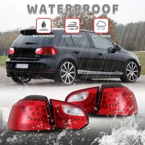 Tailights Set suitable for VW Golf VI (6) 08-12 LED Dynamic Urban Style Black Winjet-image-6352328