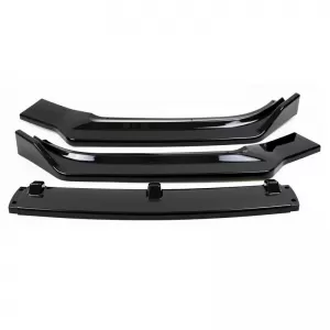 Front Spoiler suitable for Audi A4 B9 15-19 Gloss Black 3 pcs-image-6352334