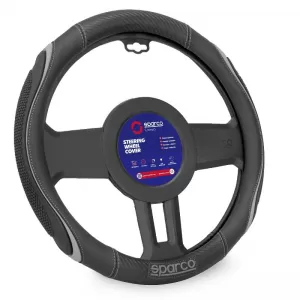 Steering Wheel Cover suitable for Black / Gray Sparco Medium 38cm-image-6352347