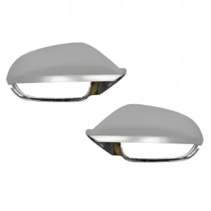 Mirror Covers suitable for Audi A6 4G C7 11-18 RS6 Look Aluminum With Lane Assist 2 Pieces-image-6352418