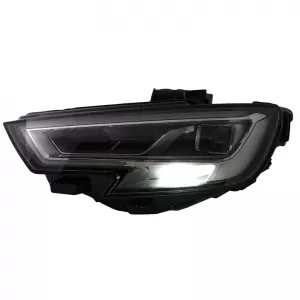 Headlights Set suitable for Audi A3 8V 16-18 DRL Full Led & Led Signal Black Upgrade for OEM Xenon Carner